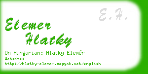 elemer hlatky business card
