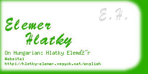 elemer hlatky business card